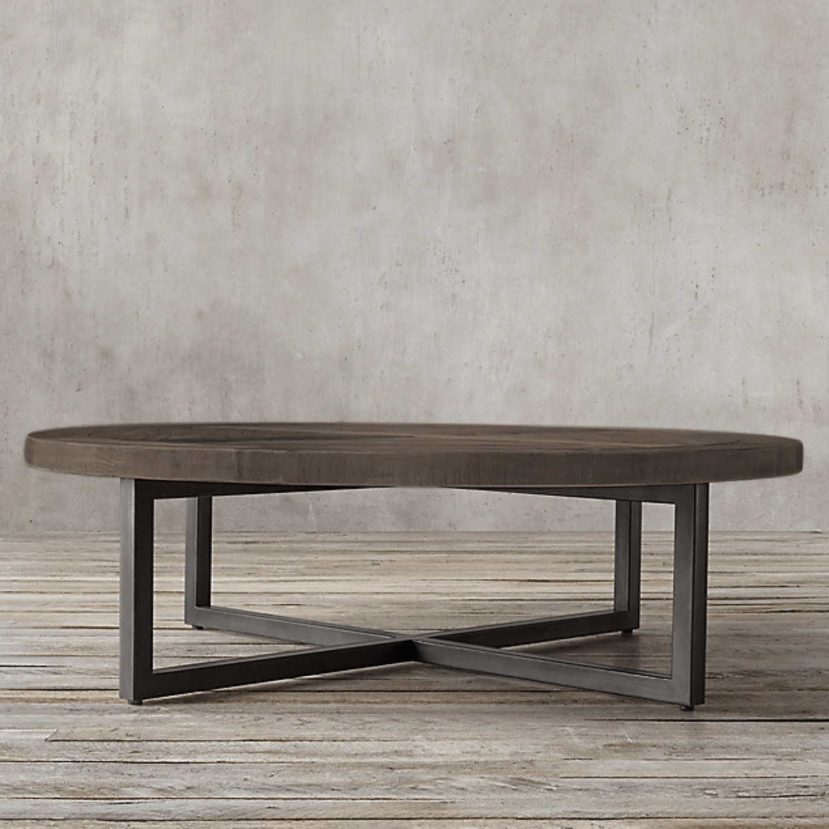 Mesa de centro moderna Lisboa fabricada en madera maciza y fierro pintado negro | Greenwoods muebles